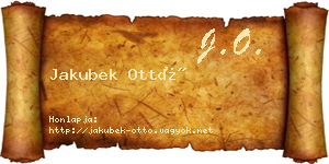 Jakubek Ottó névjegykártya