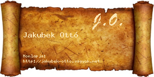 Jakubek Ottó névjegykártya
